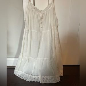 white urban outfitters babydoll eyelet mini dress size M